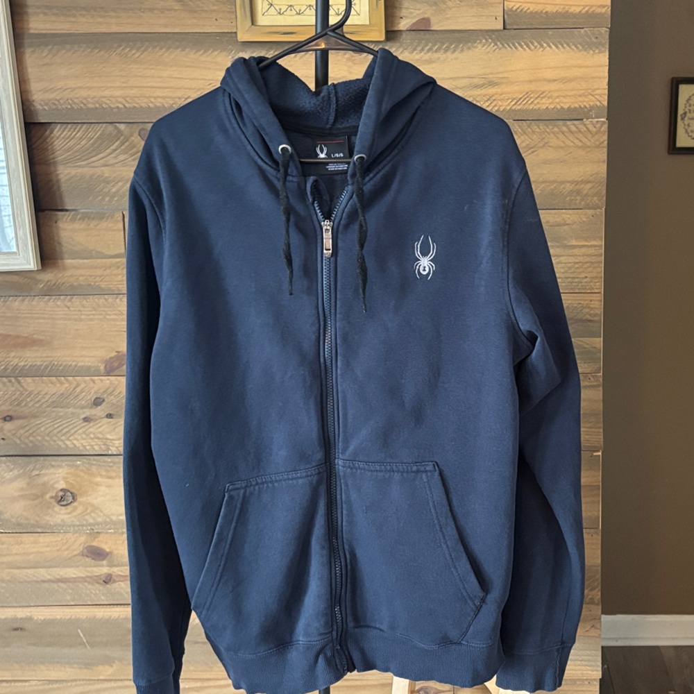 Navy Blue Zip-Up Hoodie